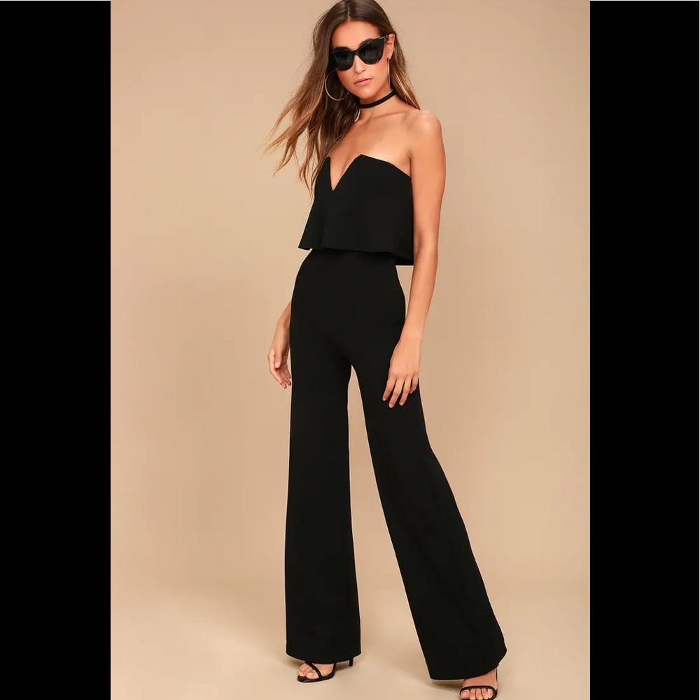 Power of Love Black Strapless Jumpsuit